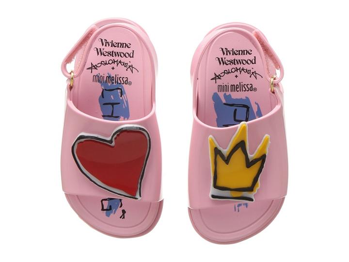+ Melissa Luxury Shoes Vivienne Westwood Mini Anglomania + Melissa Beach Slide Sandal (toddler) (pink) Women's Shoes