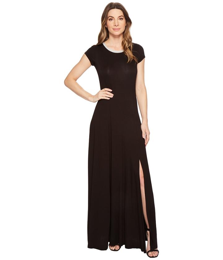 Michael Michael Kors Cap Sleeve Slit Maxi Dress (black) Women's Dress