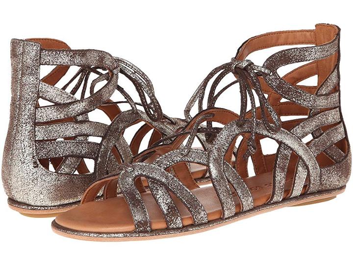 Gentle Souls By Kenneth Cole Break My Heart (dark Brown Metallic Suede) Women's Sandals