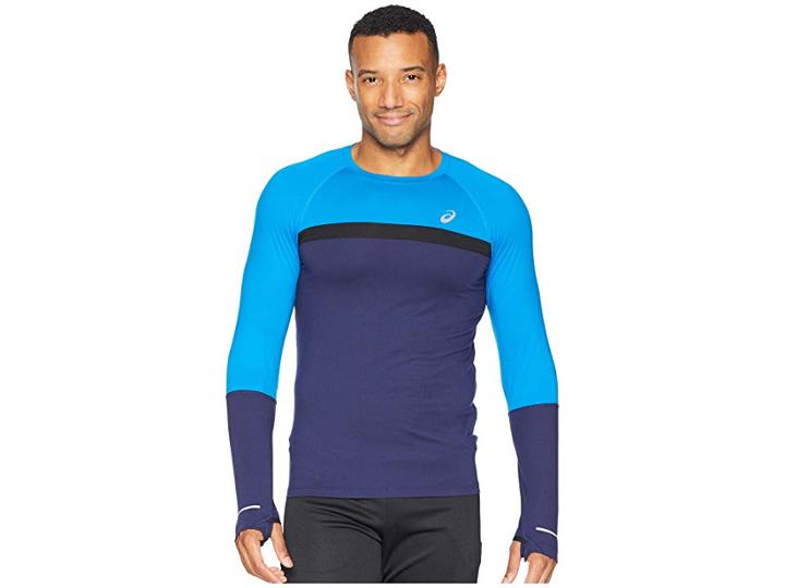 Asics Thermopolis Plus Long Sleeve (peacoat Heather/race Blue) Men's Long Sleeve Pullover