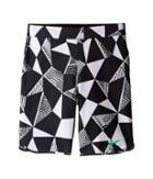 Nike Kids Court Flex Ace Print Tennis Short (little Kids/big Kids) (white/black/electro Green) Boy's Shorts