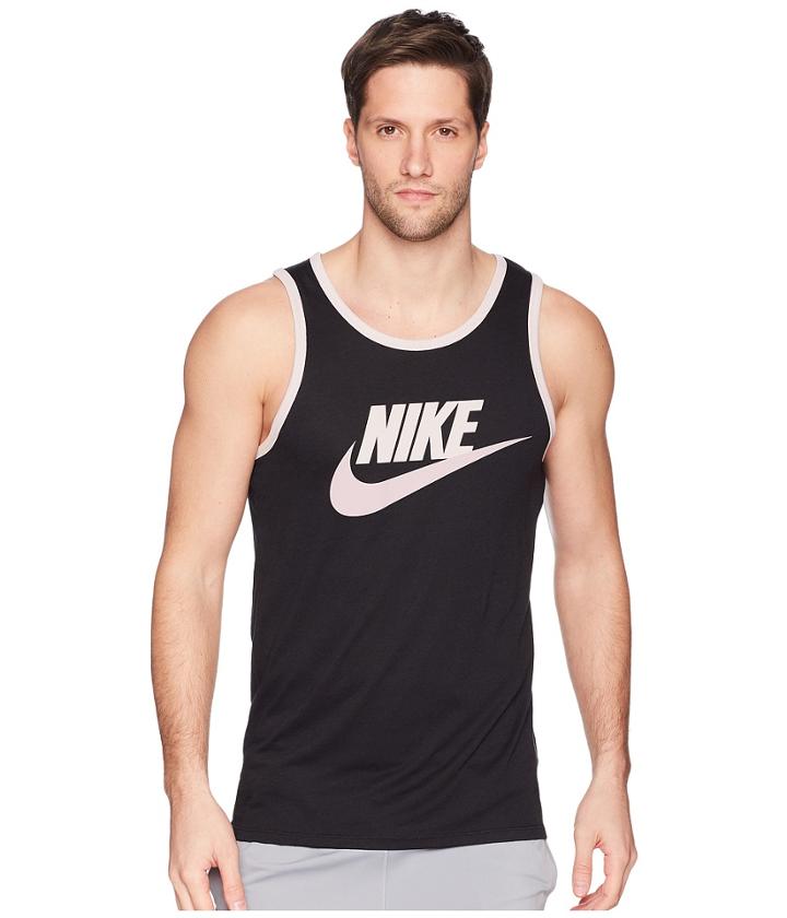 Nike Ace Logo Tank Top (black/particle Rose/elemental Rose) Men's Sleeveless