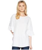 Lamade Erin Ruffle Sleeve Tee (white) Women's T Shirt
