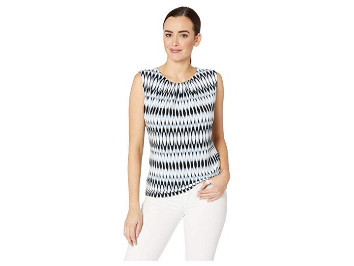 Calvin Klein Pleat Neck Cami (serene Multi) Women's Clothing
