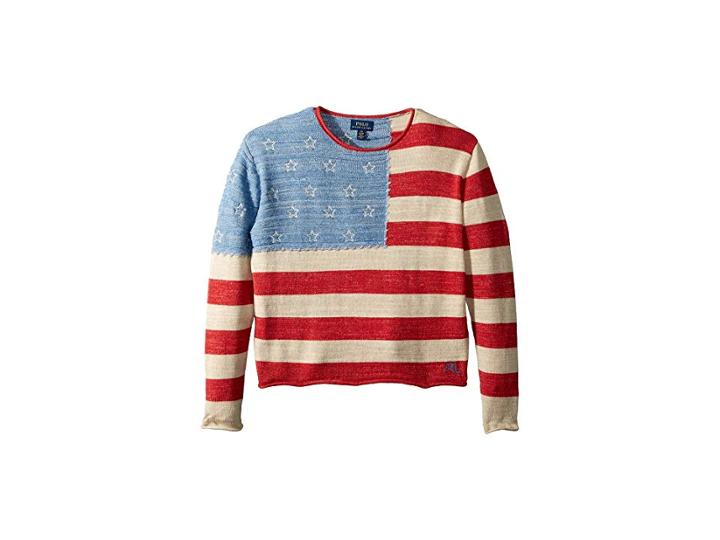 Polo Ralph Lauren Kids Cotton Flag Sweater (little Kids/big Kids) (flag Multi) Girl's Sweater