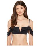 Laundry By Shelli Segal Italian Mesh Off The Shoulder Bikini Top (black) Women's Swimwear