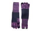 Smartwool Winter Valley Stripe Gloves (deep Navy/meadow Mauve Heather) Extreme Cold Weather Gloves
