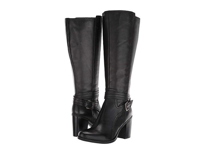Naturalizer Kelsey Wide Calf (black Leather) Women's Boots