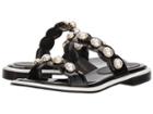 Suecomma Bonnie Pearl Ornament Flat Sandals (black) Women's Sandals