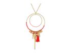 Rebecca Minkoff Gemma Charm Pendant Necklace (gold/pink) Necklace