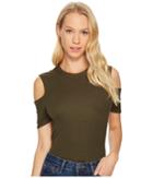 Joe's Jeans Cut Out Sleeve Top (forest) Women's Blouse