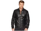 Cole Haan Leather Reversible Varsity Jacket (black/navy) Men's Coat