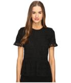 Kate Spade New York Mixed Lace Top (black) Women's Clothing