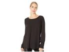 Bcbgmaxazria Aidyn Long Sleeve Asymmetric Top (black) Women's Long Sleeve Pullover