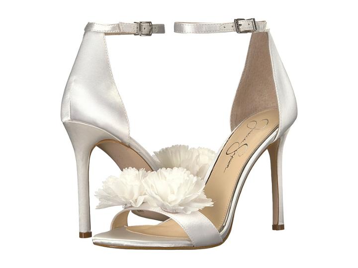 Jessica Simpson Jeena (white Gloss Satin) Women's Shoes