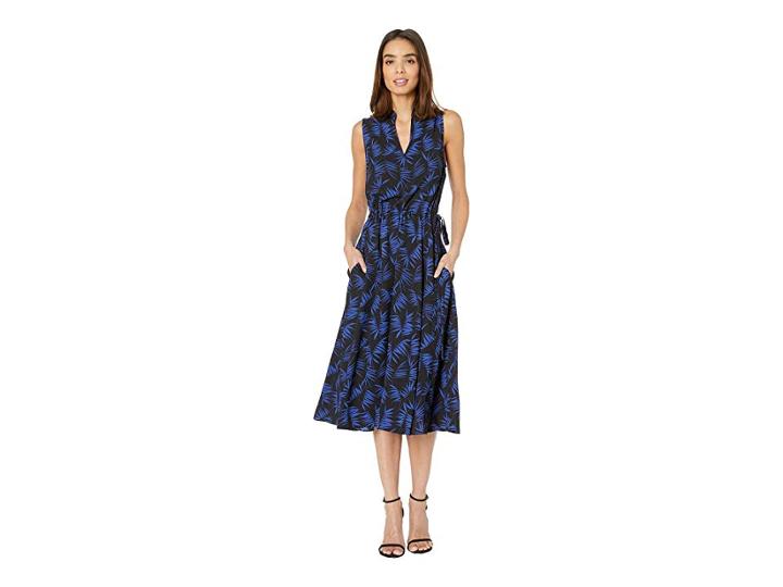 Anne Klein Delphine Print Drawstring Dress (anne Black/gauguin) Women's Dress