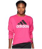 Adidas Badge Of Sport Pullover (real Magenta/black) Women's Sweatshirt
