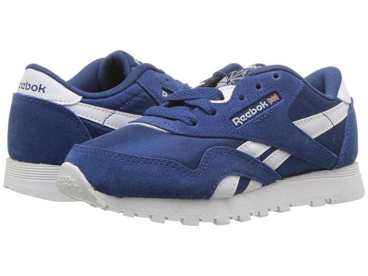 Reebok Kids Classic Nylon (little Kid) (bunker Blue/white) Boys Shoes