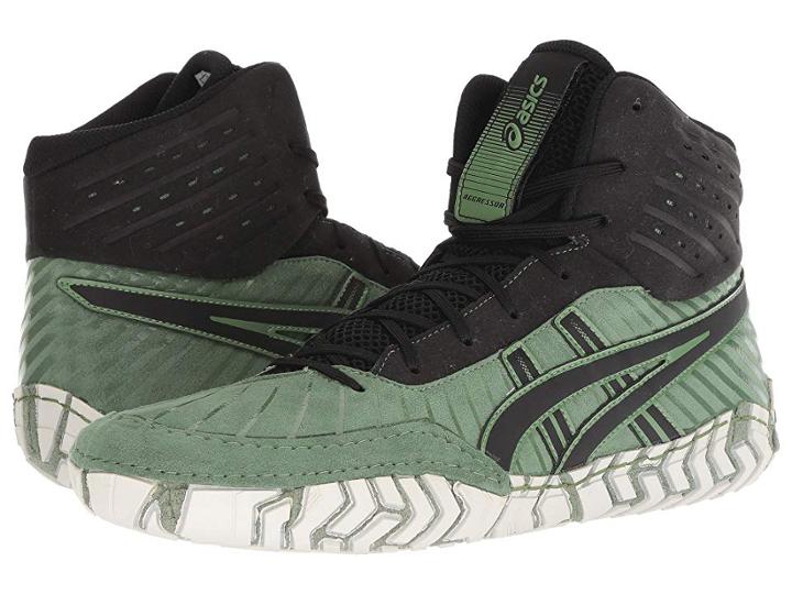Asics Aggressor 4 (cedar Green/black) Men's Wrestling Shoes