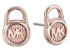Michael Kors Logo Lock Stud Earrings (rose Gold 1) Earring