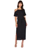 Lanston Cold Shoulder Tee Midi Dress (black) Women's Dress