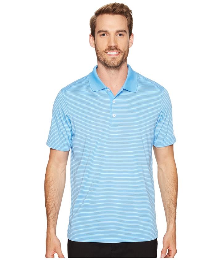 Adidas Golf 2-color Merch Stripe Polo (joy Blue/white) Men's Short Sleeve Pullover