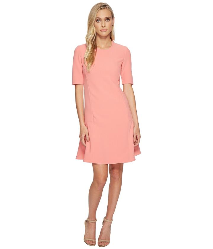 Ellen Tracy Seamed Flounce Dress (sorbet) Women's Dress