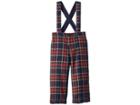 Janie And Jack Suspender Pants (infant) (red/navy Plaid) Boy's Casual Pants