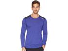 Brooks Distance Long Sleeve Shirt (heather Basin/heather Black) Men's Long Sleeve Pullover