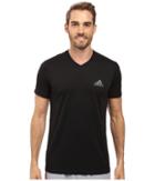 Adidas Essential Tech V-neck Tee (black/vista Grey) Men's T Shirt