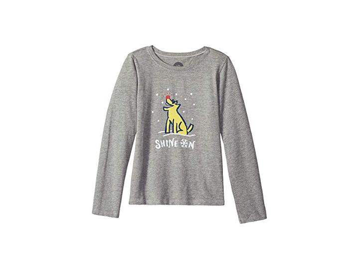 Life Is Good Kids Shine On Rocket Crusher T-shirt Long Sleeve (little Kids/big Kids) (heather Gray) Girl's T Shirt