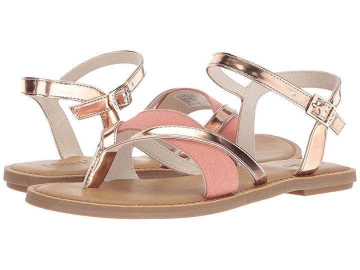 Toms Lexie Sandal (rose Gold Specchio/hemp) Women's Sandals