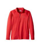 Columbia Kids Silver Ridge 1/4 Zip (little Kids/big Kids) (bright Red Heather) Boy's Long Sleeve Pullover