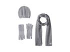 Calvin Klein Three-piece Waffle Knit Set (heathered Mid Grey) Scarves