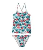 Roxy Kids Beach Days Tankini Set (big Kids) (marshmallow/abyssal Tropical) Girl's Swimwear Sets
