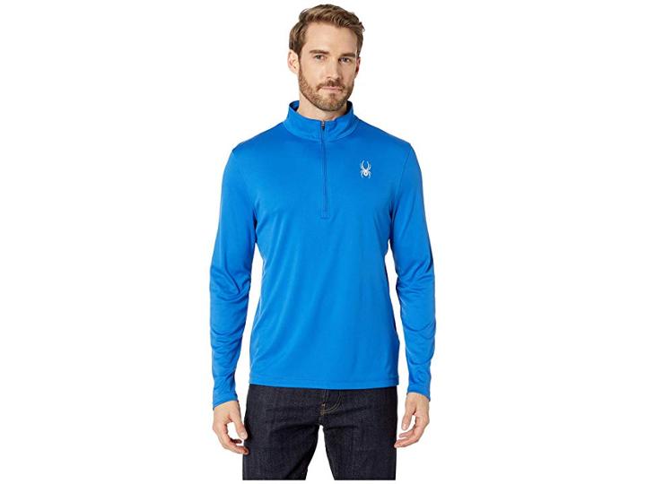 Spyder Limitless Solid Zip T-neck (turkish Sea/turkish Sea) Men's Long Sleeve Pullover