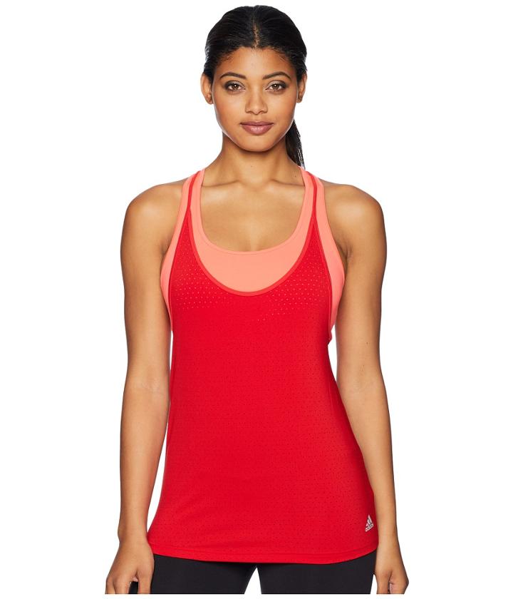 Adidas Advantage Strappy Tank Top (scarlet) Women's Sleeveless