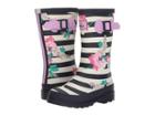 Joules Kids Printed Welly Rain Boot (toddler/little Kid/big Kid) (margate Floral Stripe) Girls Shoes