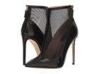 Racine Carree Sheer Overlay Bootie Heel (black Nappa) High Heels