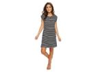 Tommy Bahama Breton Stripe Rolled-sleeve Dress Cover-up (black/white) Women's Swimwear