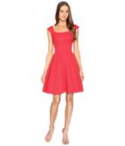 Zac Posen Sleeveless Ottman Fit And Flare Dress (cherry) Women's Dress