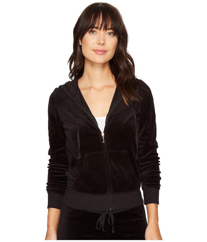 Juicy Couture Robertson Velour Jacket (pitch Black) Women's Coat