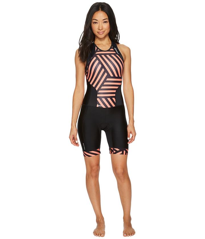 2xu Perform Y-back Trisuit (black/geo Melon) Women's Wetsuits One Piece