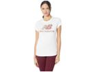 New Balance Essentials Logo Tee (white Print) Women's T Shirt
