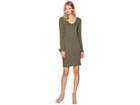 Tribal V-neck Dress With Sleeve Tie (loden) Women's Dress