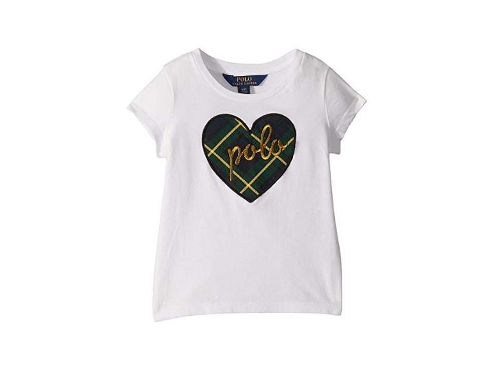 Polo Ralph Lauren Kids Polo Heart Graphic T-shirt (toddler) (white) Girl's T Shirt