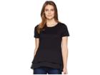 Michael Michael Kors Solid Woven Double Hem Top (black) Women's Clothing