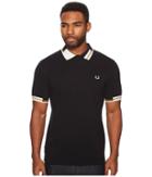 Fred Perry Abstract Tipped Pique Shirt (black) Men's Clothing