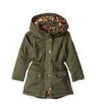 Urban Republic Kids Cotton Twill Anorak With Faux Fur Lining (toddler) (dusty Olive) Girl's Coat