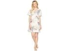 Wrangler Short Flutter Sleeve Dress With Crochet (white/blue/red) Women's Dress